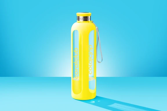 Sklenená fľaša "Clear Water", Illuminating yellow